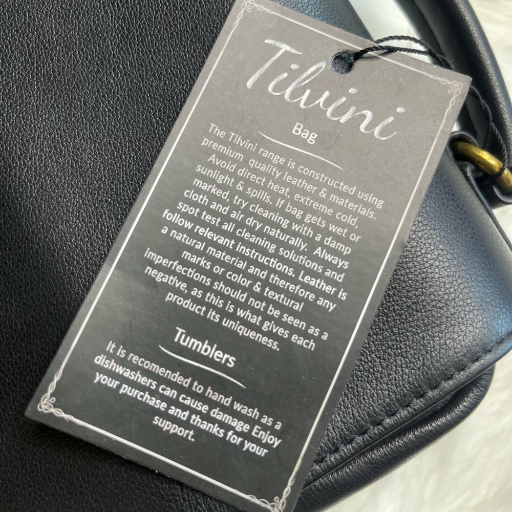 Tilvini Black Genuine Leather Insulated Wine Bag & Tumbler Set NWT - Picture 4 of 11
